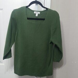 Dressbarn Olive Green Women's Crew Neck Sweater. Size 14-16 Sweater (cotton 45%)